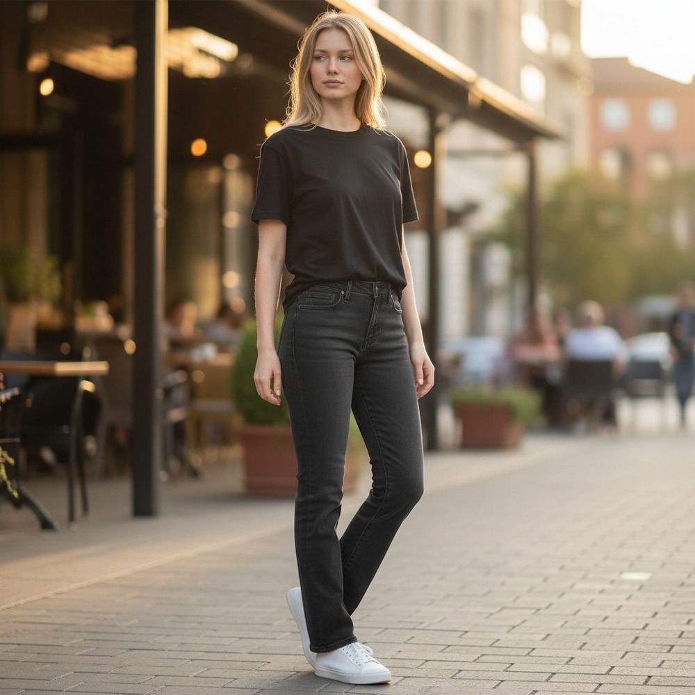 Signature by Levi Strauss Jeans Womens 10 Black Totally Shaping Straight Casual